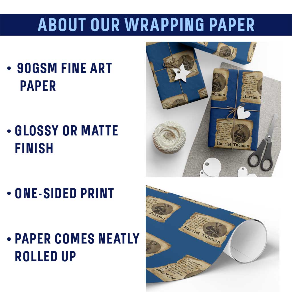 Harriet Tubman Quote Wrapping Paper Roll Liberty Or Death Empowerment Gift TS12 Print Your Wear