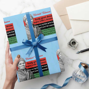 Harriet Tubman Quote Wrapping Paper Roll Pan African Flag Black History TS12 Light Blue Print Your Wear