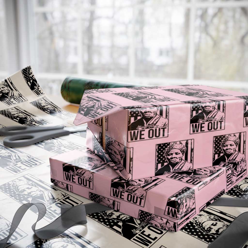 Harriet Tubman Quote Wrapping Paper Roll We Out Strong Woman TS14 Light Pink Print Your Wear