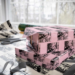 Harriet Tubman Quote Wrapping Paper Roll We Out Strong Woman TS14 Light Pink Print Your Wear