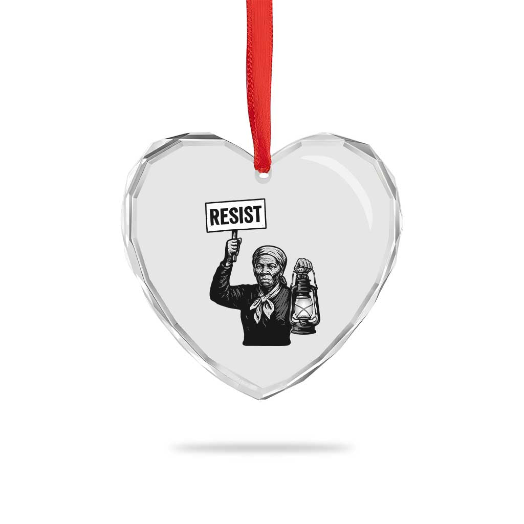 Harriet Tubman Says Resist Heart Crystal Glass Ornament Women Empowerment Quote TS12 Print Your Wear
