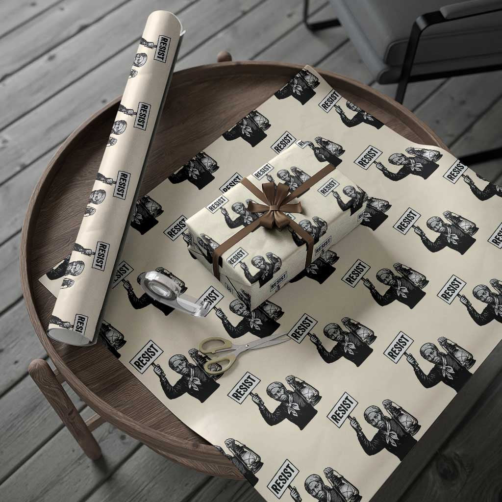 Harriet Tubman Says Resist Wrapping Paper Roll Women Empowerment Quote TS12 Beige Print Your Wear