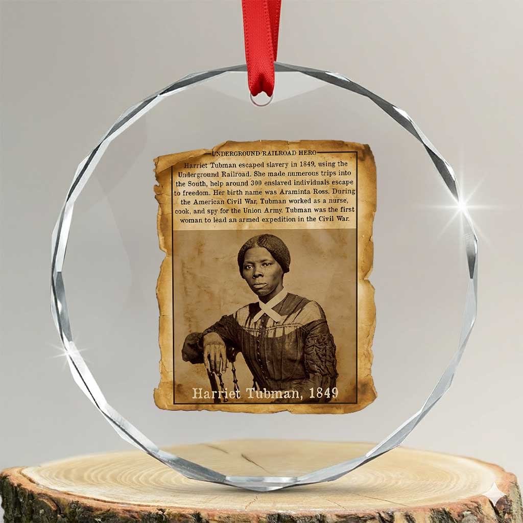 Harriet Tubman Tribute Crystal Glass Ornament Civil Rights Leader Black History Gift TS12 Transparent Glass 3'' Circle Print Your Wear