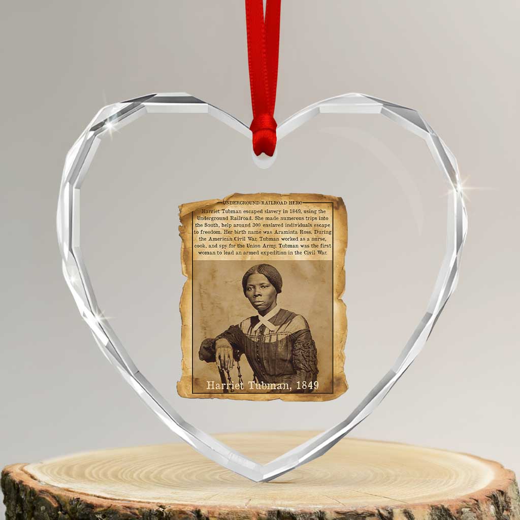 Harriet Tubman Tribute Heart Crystal Glass Ornament Civil Rights Leader Black History Gift TS12 Transparent Glass 3'' Heart Print Your Wear