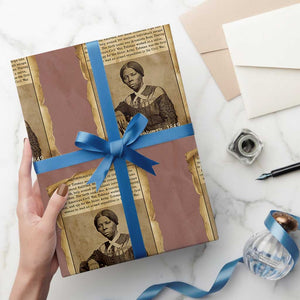 Harriet Tubman Tribute Wrapping Paper Roll Civil Rights Leader Black History Gift TS12 Mocha Print Your Wear