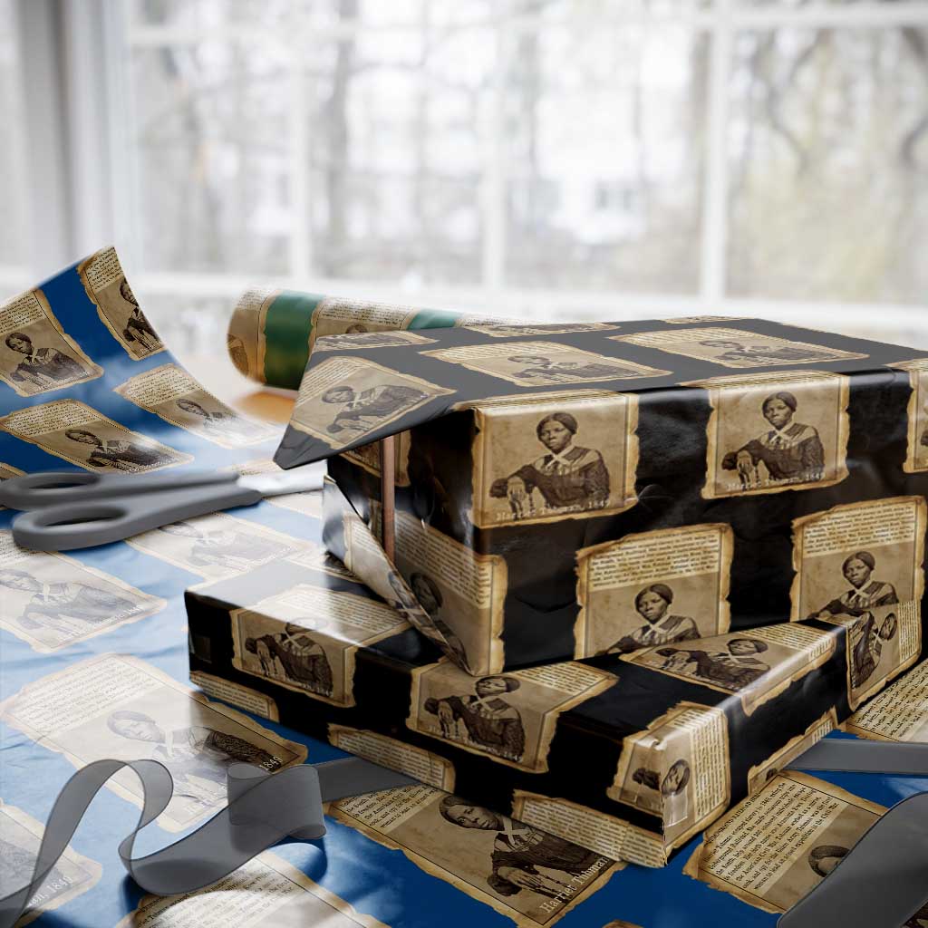 Harriet Tubman Tribute Wrapping Paper Roll Civil Rights Leader Black History Gift TS12 Black Print Your Wear
