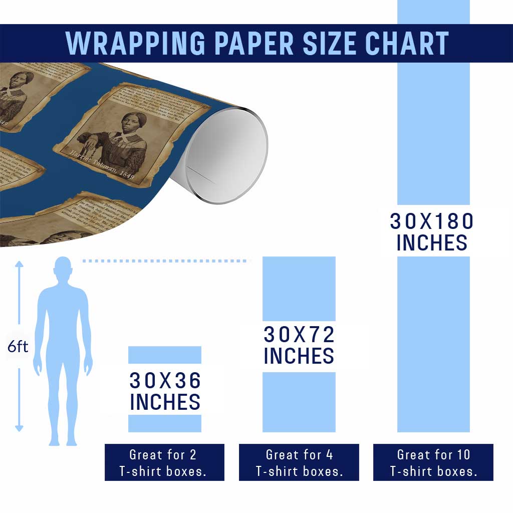 Harriet Tubman Tribute Wrapping Paper Roll Civil Rights Leader Black History Gift TS12 Print Your Wear