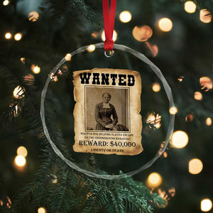Harriet Tubman Wanted Reward Poster Crystal Glass Ornament Freedom Or Death TS12 Print Your Wear
