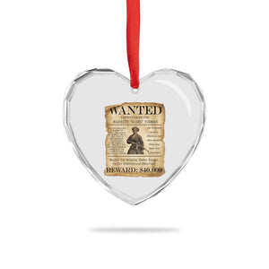 Harriet Tubman Wanted Reward Poster Heart Crystal Glass Ornament Liberty Or Death TS12 Print Your Wear