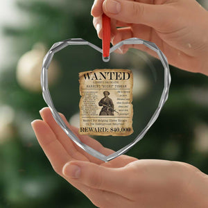 Harriet Tubman Wanted Reward Poster Heart Crystal Glass Ornament Liberty Or Death TS12 Print Your Wear