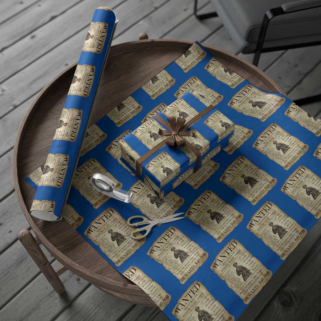 Harriet Tubman Wanted Reward Poster Wrapping Paper Roll Liberty Or Death TS12 Blue Print Your Wear