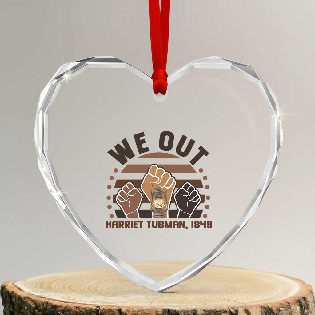 Harriet Tubman We Out 1849 Heart Crystal Glass Ornament Vintage Sunset Black American Hero TS12 Transparent Glass 3'' Heart Print Your Wear