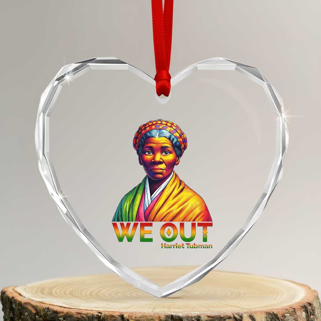 Harriet Tubman We Out Heart Crystal Glass Ornament Female Empowerment History Gift TS12 Transparent Glass 3'' Heart Print Your Wear