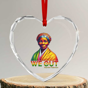 Harriet Tubman We Out Heart Crystal Glass Ornament Female Empowerment History Gift TS12 Transparent Glass 3'' Heart Print Your Wear