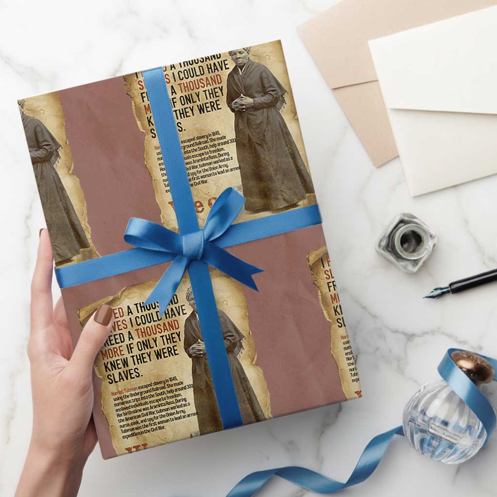 Harriet Tubman We Out Wrapping Paper Roll Vintage Black History Gift TS12 Mocha Print Your Wear