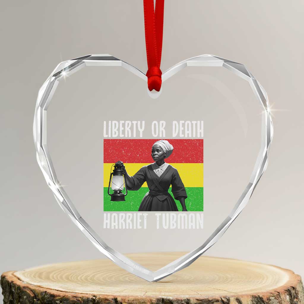 Harriet Tubman Women Leadership Heart Crystal Glass Ornament Liberty Or Death TS12 Transparent Glass 3'' Heart Print Your Wear
