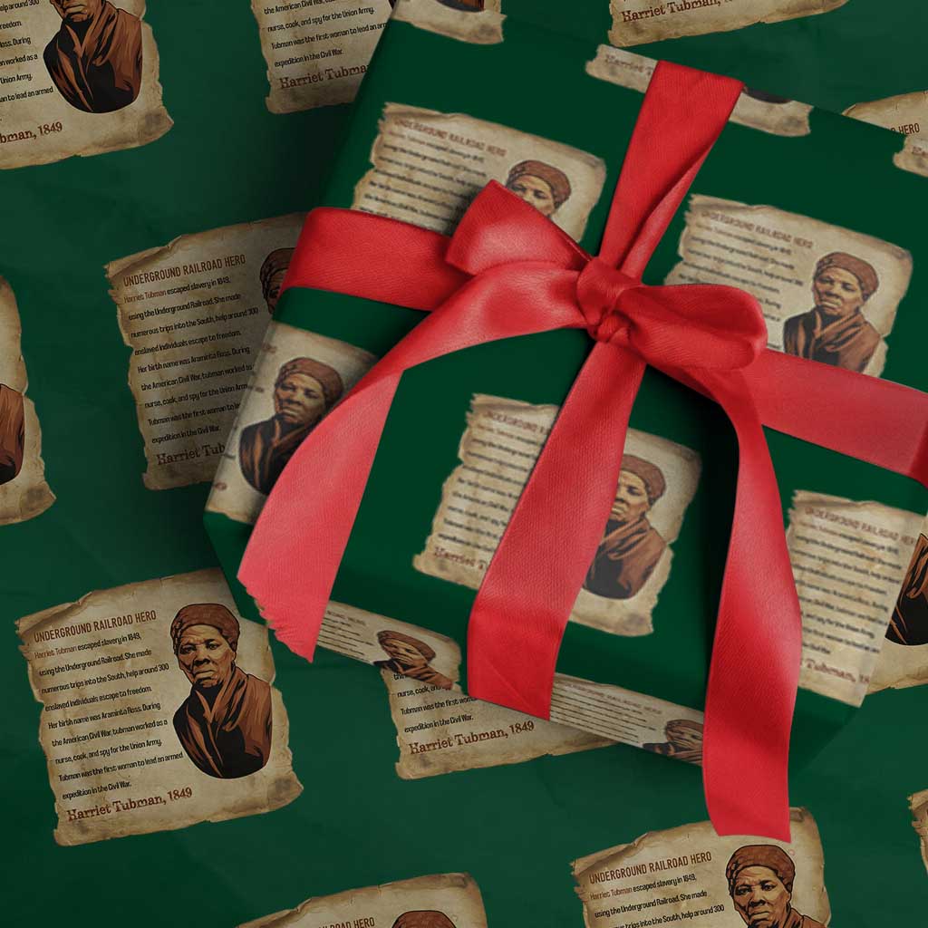 Harriet Tubman Wrapping Paper Roll Black American Hero Underground Railroad TS12 Green Print Your Wear