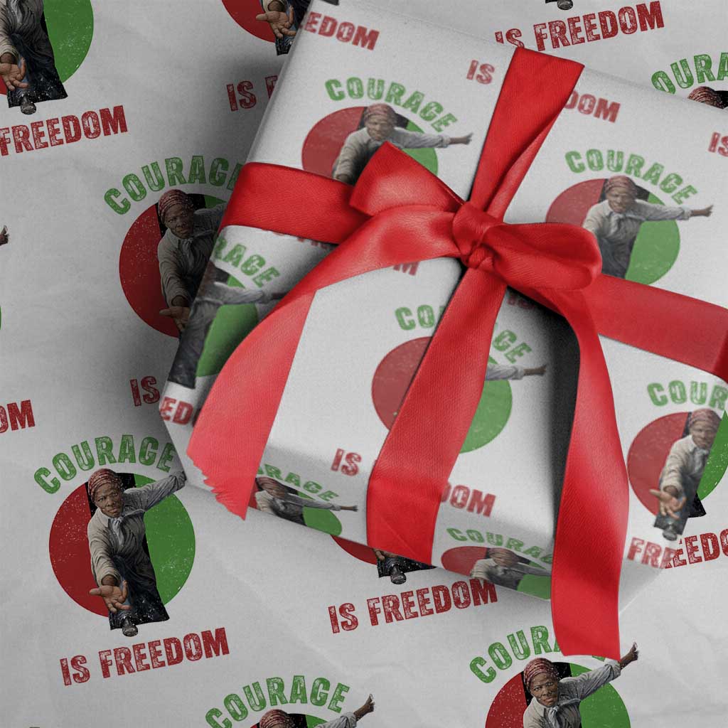 Harriet Tubman Wrapping Paper Roll Courage Is Freedom Black History Hero TS11 White Print Your Wear