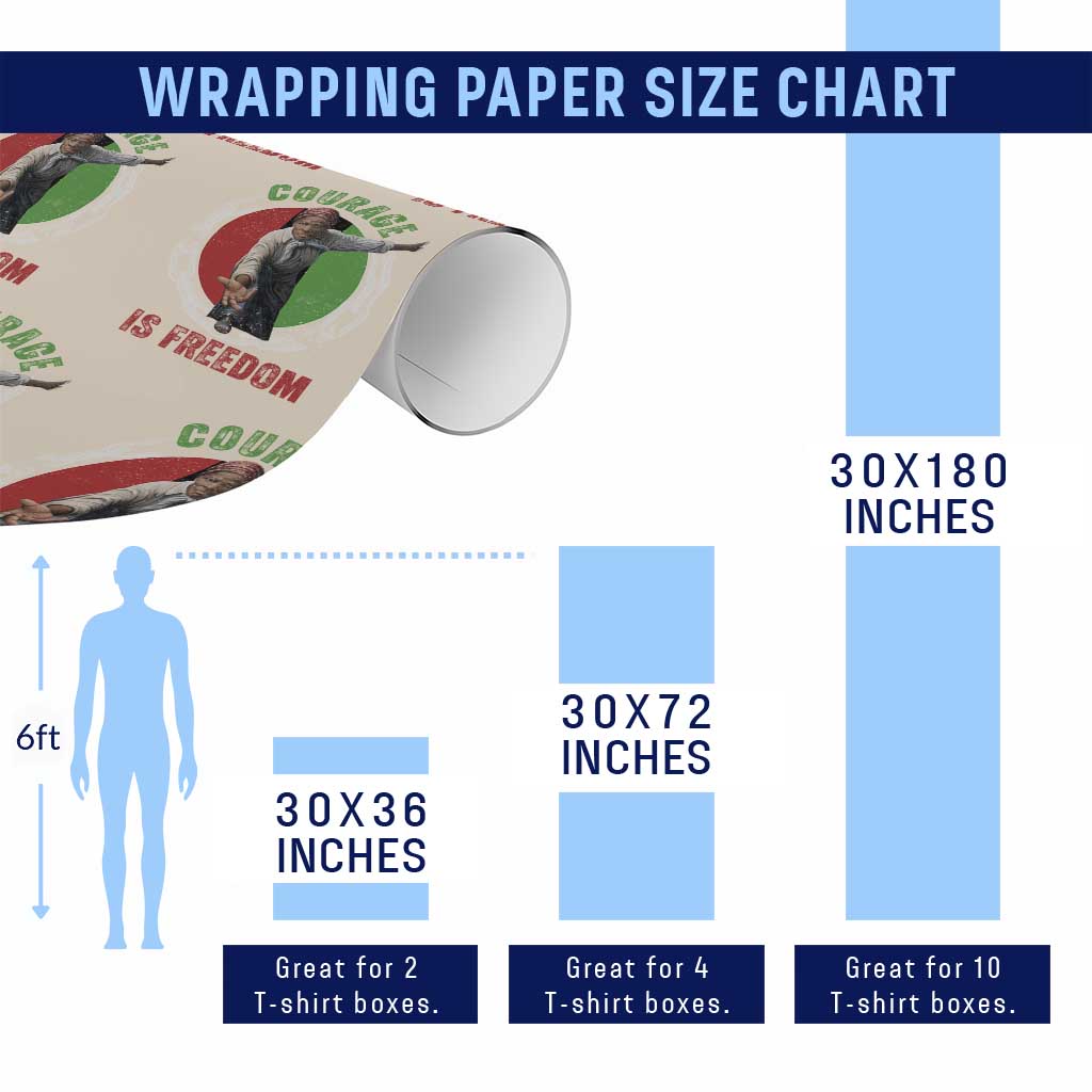 Harriet Tubman Wrapping Paper Roll Courage Is Freedom Black History Hero TS11 Print Your Wear