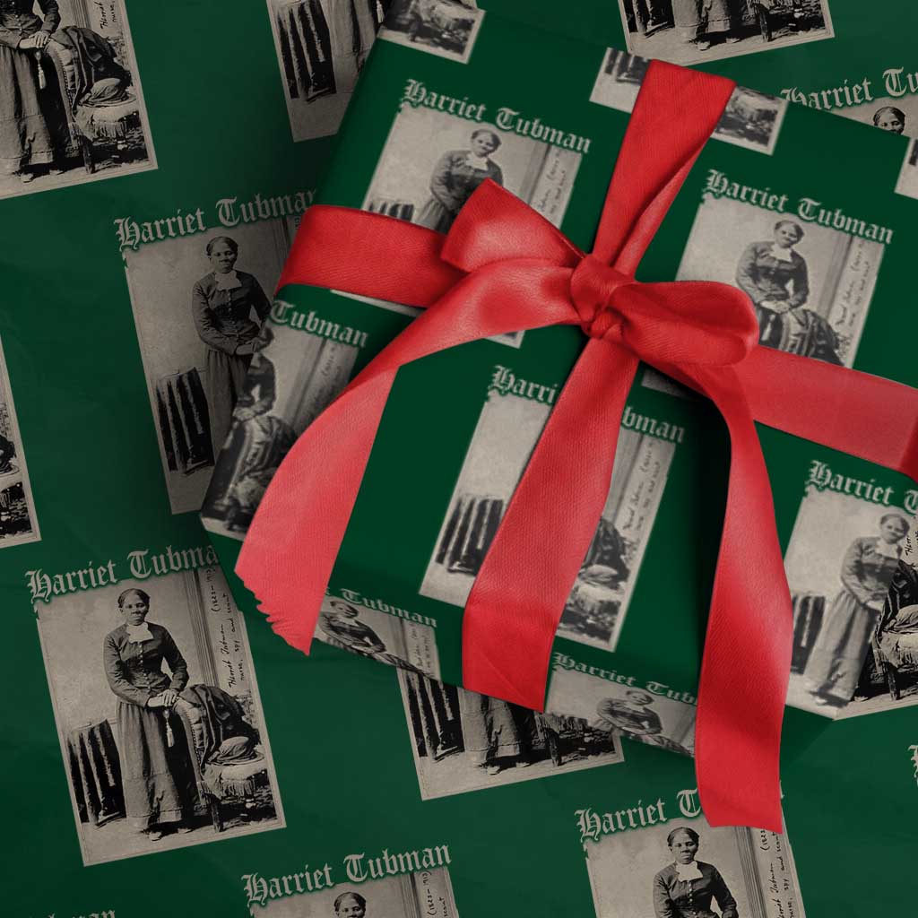 Harriet Tubman Wrapping Paper Roll Juneteenth Black History Freedom TS10 Green Print Your Wear