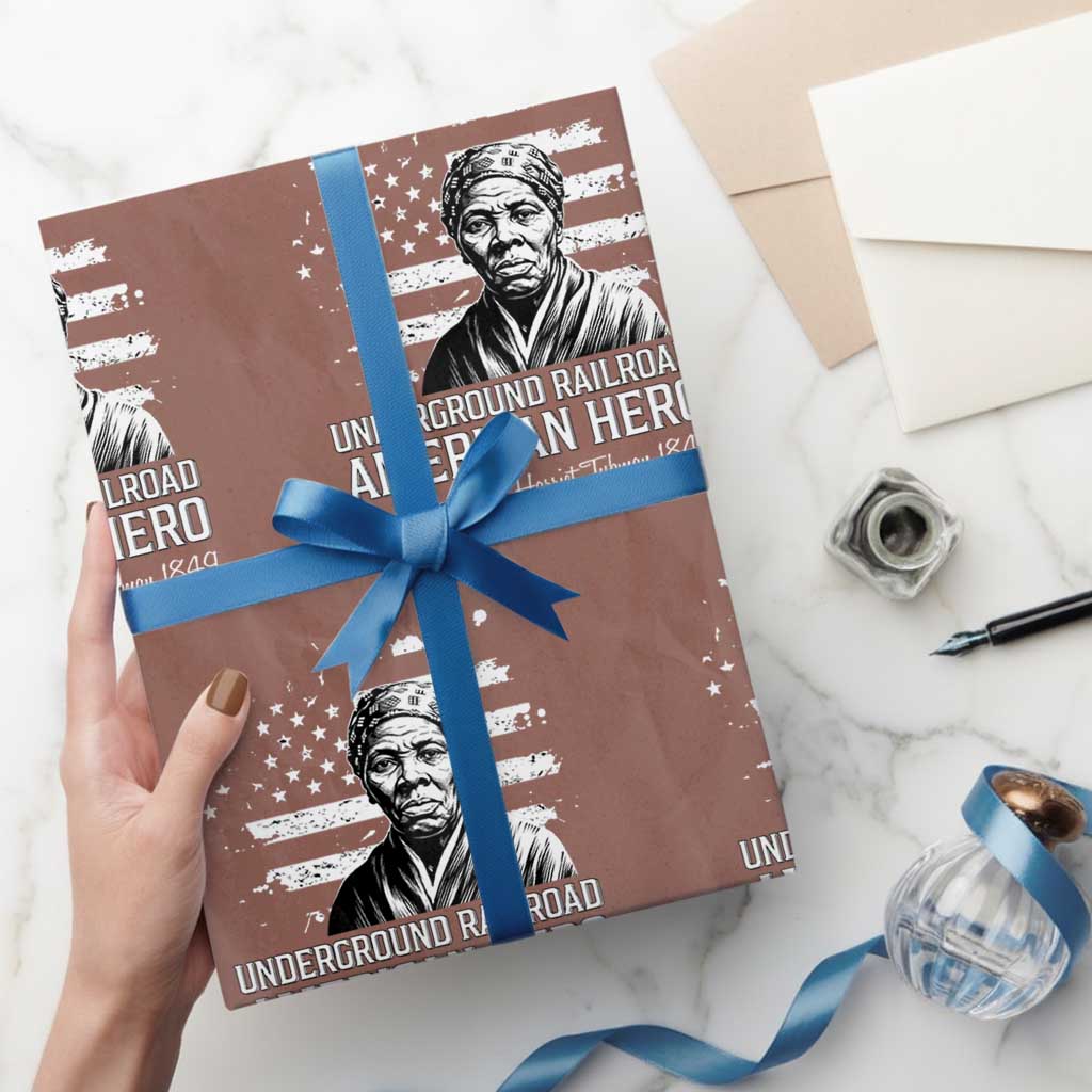 Harriet Tubman Wrapping Paper Roll Underground Railroad American Hero History TS14 Mocha Print Your Wear