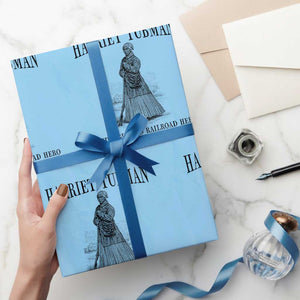 Harriet Tubman Wrapping Paper Roll Underground Railroad Freedom Leader TS12 Light Blue Print Your Wear