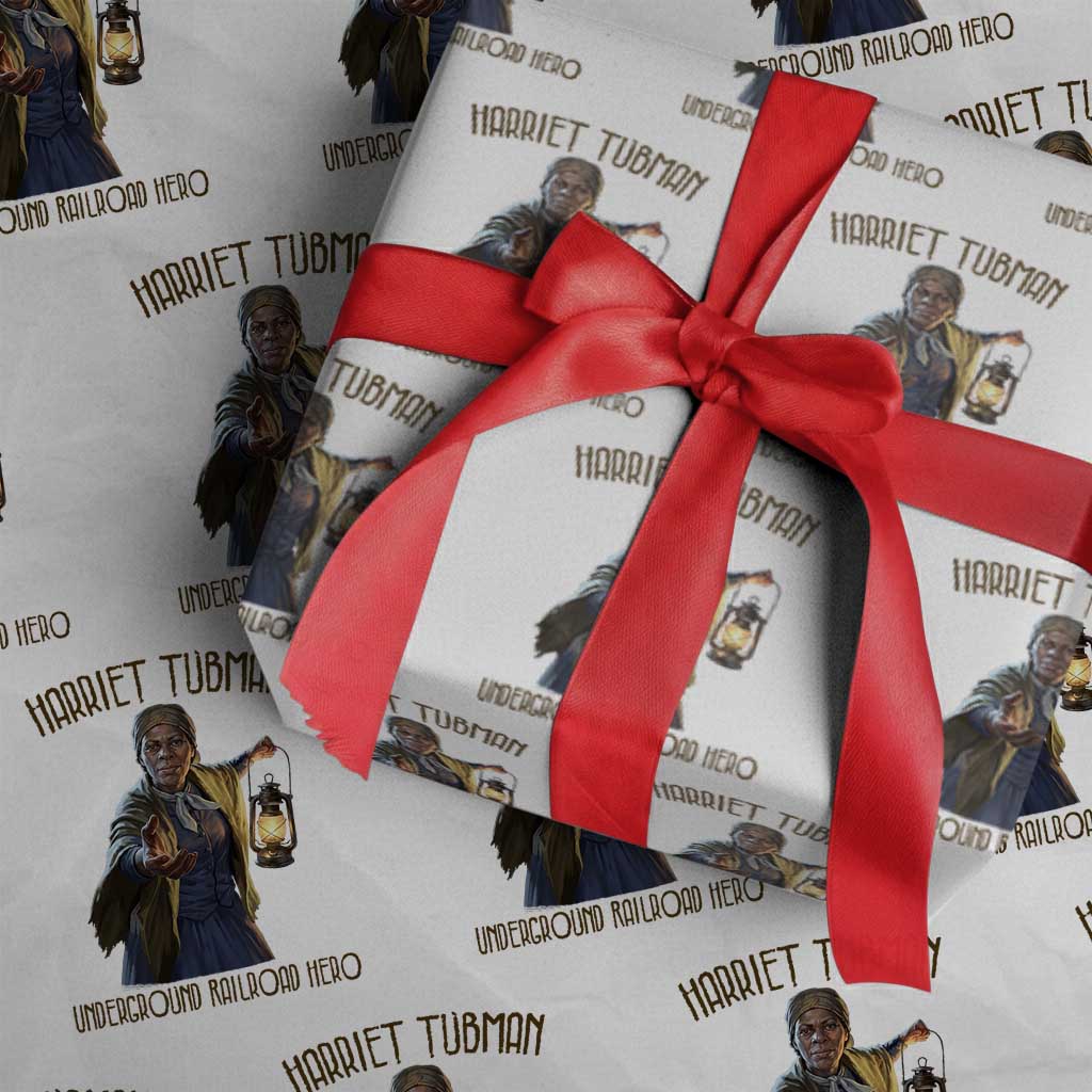 Harriet Tubman Wrapping Paper Roll Underground Railroad Hero Black History Month Gift TS12 White Print Your Wear