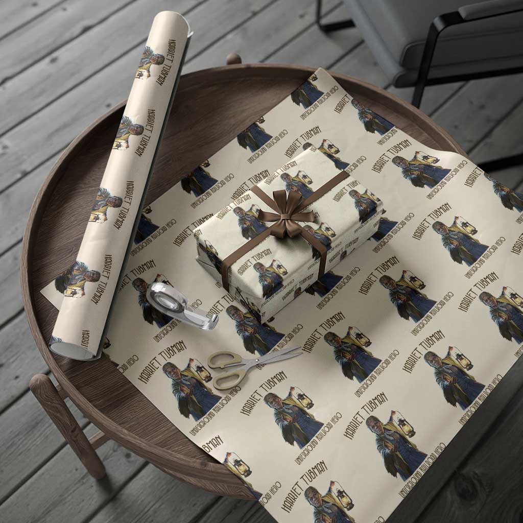 Harriet Tubman Wrapping Paper Roll Underground Railroad Hero Black History Month Gift TS12 Beige Print Your Wear