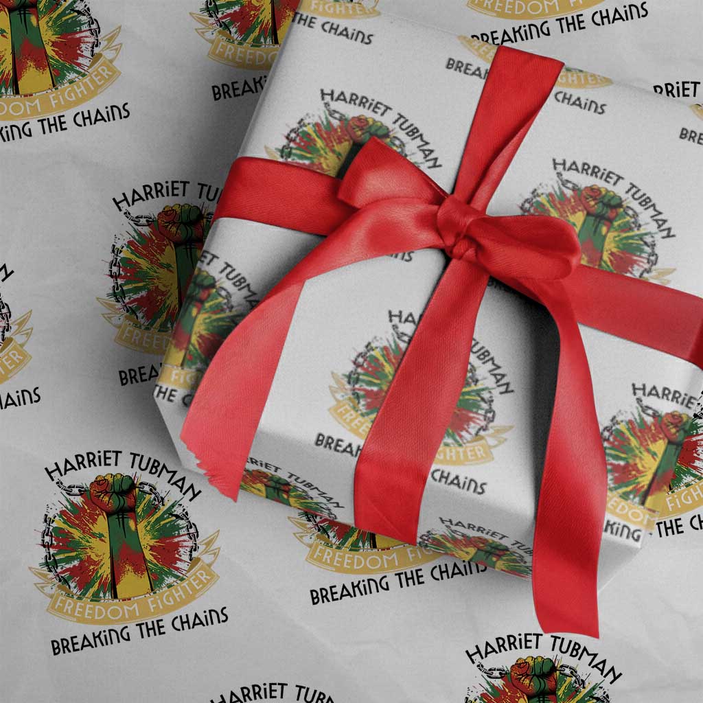 Harriet Tubman Wrapping Paper Roll Underground Railroad Hero Breaking Chains TS12 White Print Your Wear