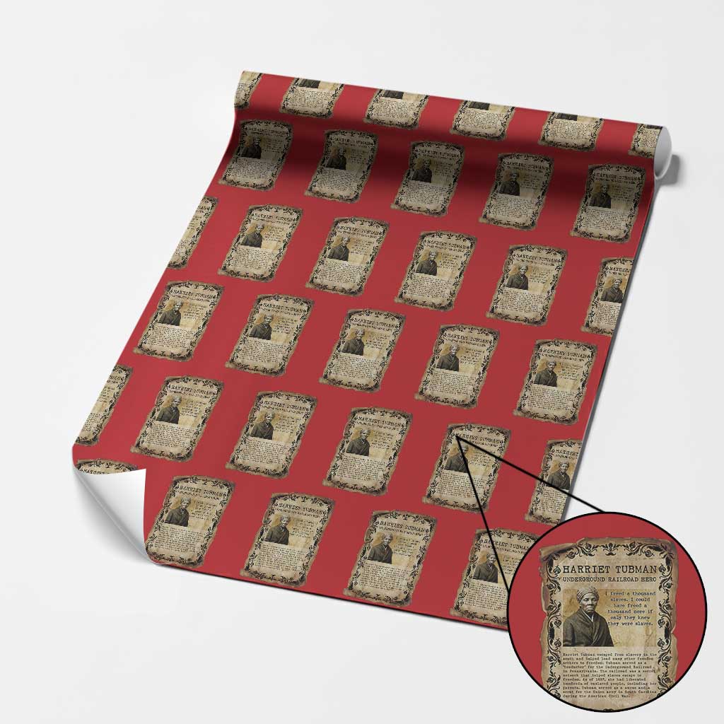 Harriet Tubman Wrapping Paper Roll Womens History Month Gift TS12 Red Print Your Wear