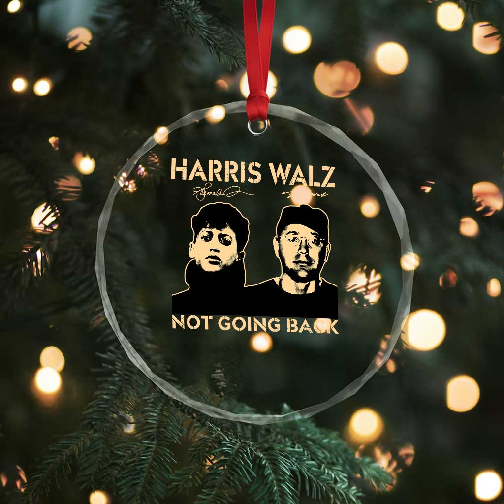 Harris Walz Crystal Glass Ornament Retro We Are Not Going Back TS10 Print Your Wear