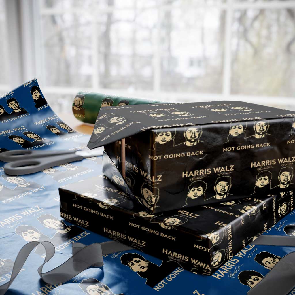 Harris Walz Wrapping Paper Roll Retro We Are Not Going Back TS10 Black Print Your Wear
