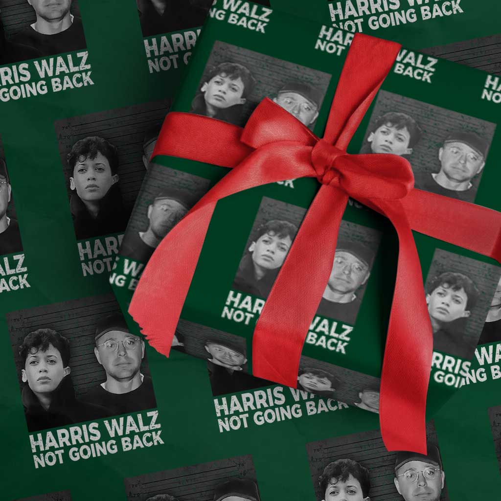 Harris Walz Wrapping Paper Roll Vintage We Are Not Going Back TS10 Green Print Your Wear