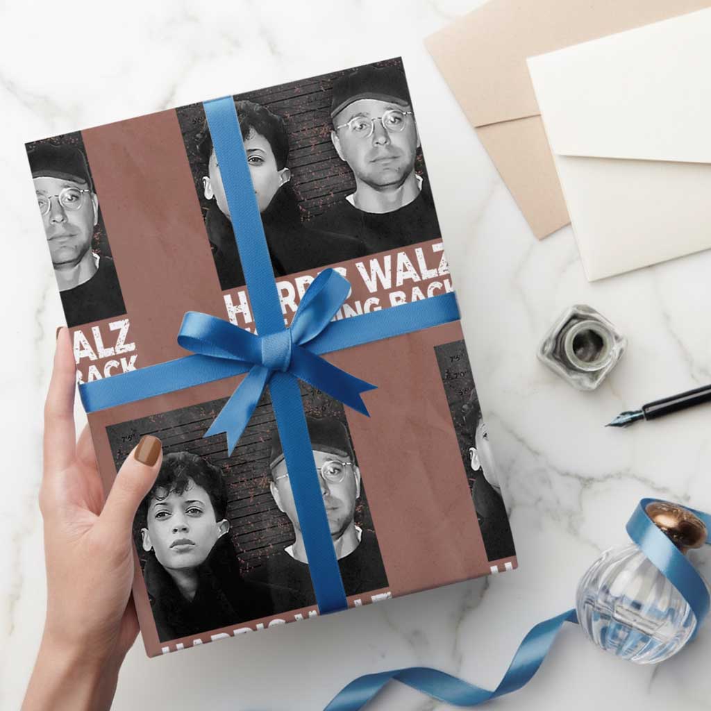 Harris Walz Wrapping Paper Roll Vintage We Are Not Going Back TS10 Mocha Print Your Wear