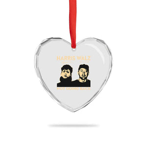 Harris Walz Heart Crystal Glass Ornament Retro We Are Not Going Back TS10 Print Your Wear
