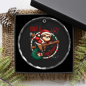 Have A Lazy Xmas Crystal Glass Ornament Cute Xmas Sloth TS12 Print Your Wear