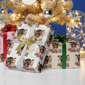 Have A Melanin Christmas African American Girl Xmas Wrapping Paper Roll TS11 Print Your Wear