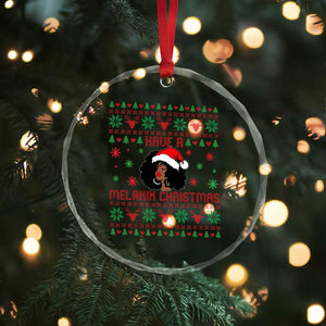 Have A Melanin Christmas Crystal Glass Ornament Cute Black Santa Girl Ugly Xmas TS12 Print Your Wear