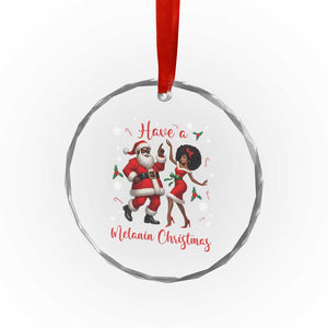 Have A Melanin Christmas Crystal Glass Ornament Funny Dancing Santa And Mrs Claus Culture Gift TS12 Print Your Wear