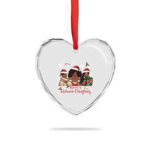 Have A Melanin Christmas Heart Crystal Glass Ornament Black Girl Xmas Gift TS12 Print Your Wear