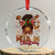 Have A Melanin Xmas African American Girl Xmas Crystal Glass Ornament TS11 Transparent Glass 3'' Circle Print Your Wear