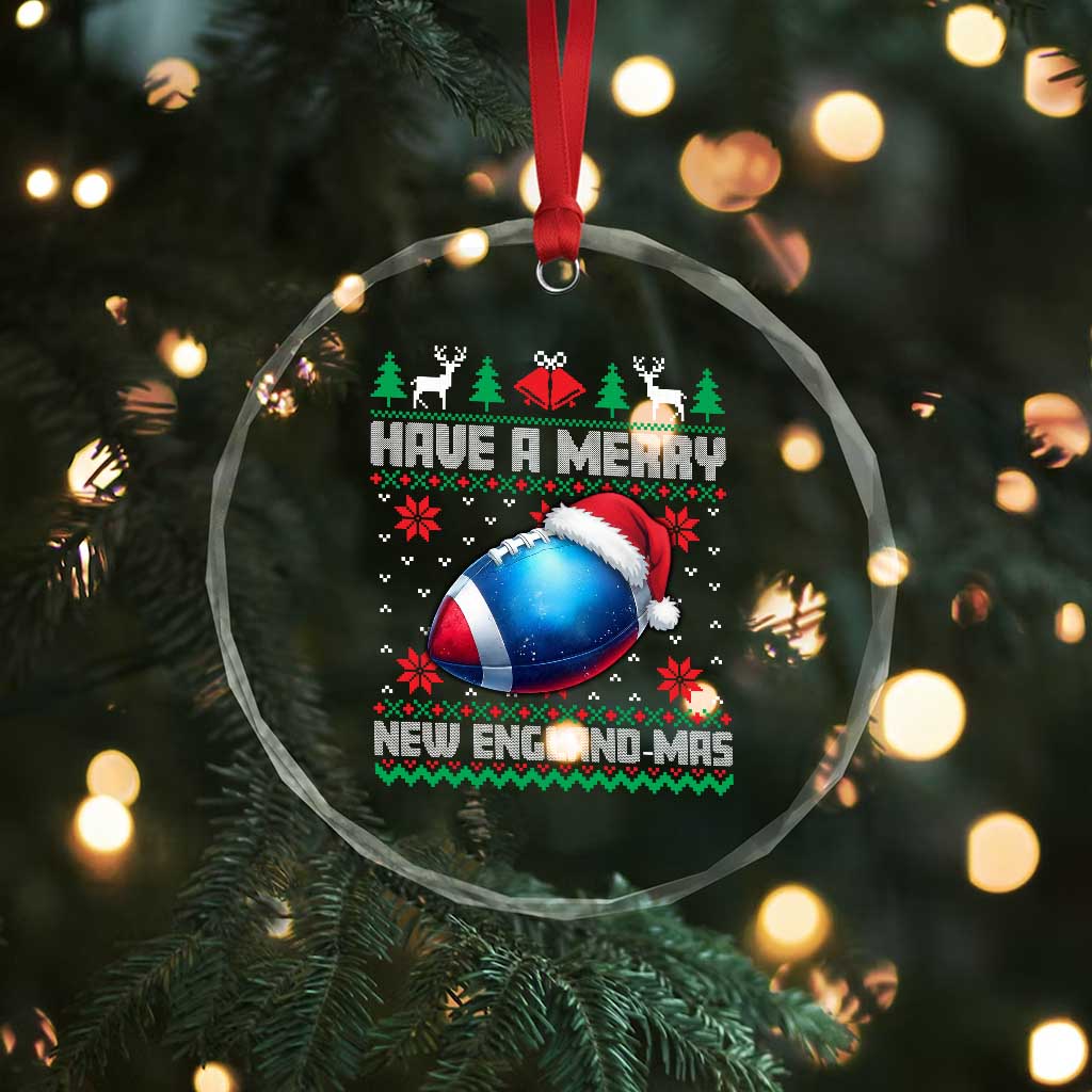 Have A Merry NE Mas Crystal Glass Ornament Funny Football Fan Ugly Christmas Gift TS12 Print Your Wear