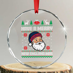 Have A Merry NE Mas Crystal Glass Ornament Funny Ugly Christmas Football Gift TS12 Transparent Glass 3'' Circle Print Your Wear