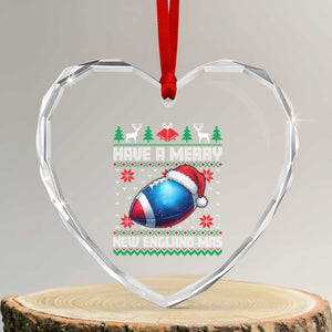 Have A Merry NE Mas Heart Crystal Glass Ornament Funny Football Fan Ugly Christmas Gift TS12 Transparent Glass 3'' Heart Print Your Wear