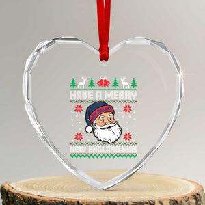 Have A Merry NE Mas Heart Crystal Glass Ornament Funny Ugly Christmas Football Gift TS12 Transparent Glass 3'' Heart Print Your Wear