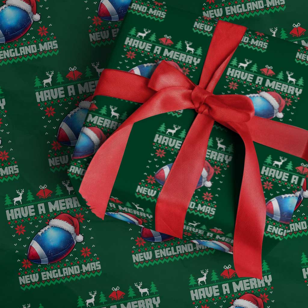 Have A Merry NE Mas Wrapping Paper Roll Funny Football Fan Ugly Christmas Gift TS12 Green Print Your Wear