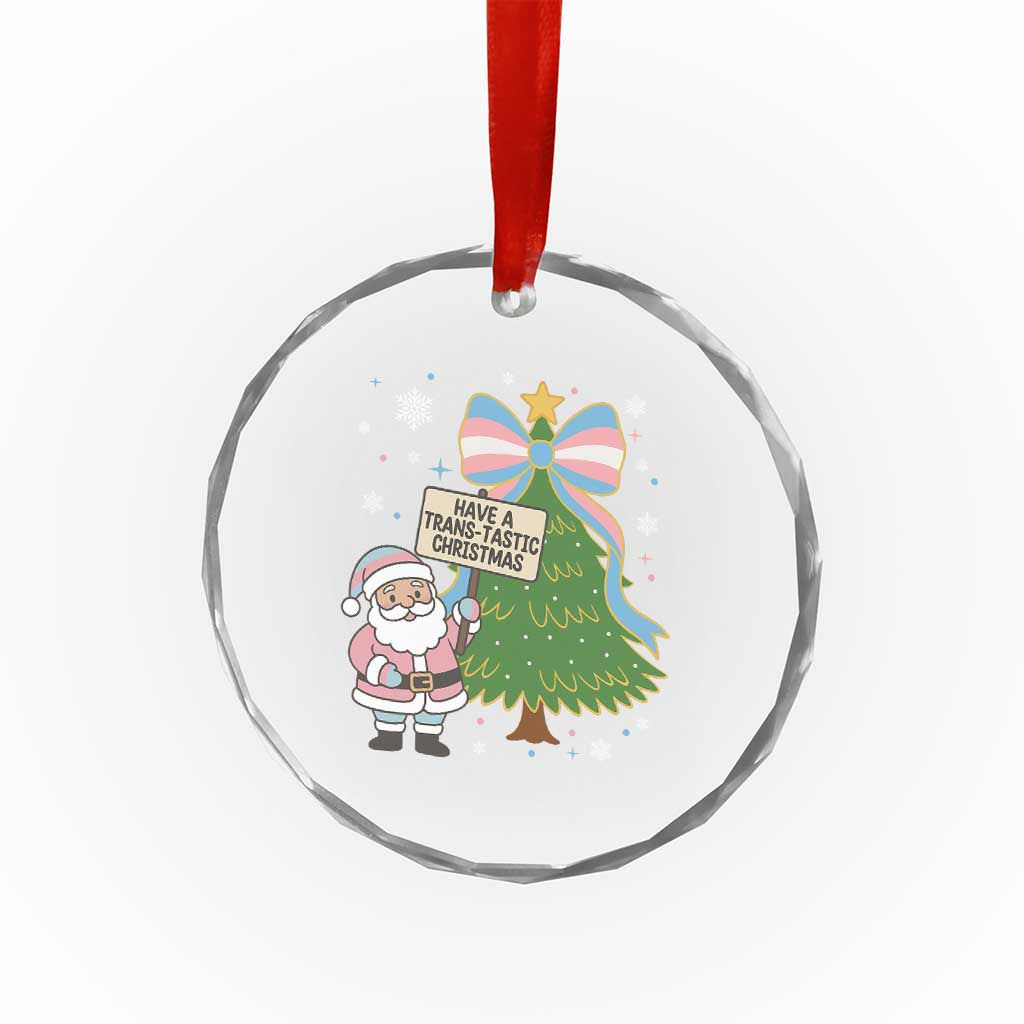 Have A Trans Tastic Christmas Crystal Glass Ornament Transgender Pride TS12 Print Your Wear