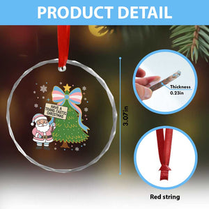 Have A Trans Tastic Christmas Crystal Glass Ornament Transgender Pride TS12 Print Your Wear