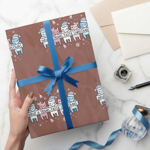 Have A Trans Tastic Christmas Gift Wrapping Paper Roll LGBTQ Cat Lover TS12 Mocha Print Your Wear