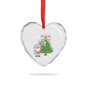 Have A Trans Tastic Christmas Heart Crystal Glass Ornament Transgender Pride TS12 Print Your Wear